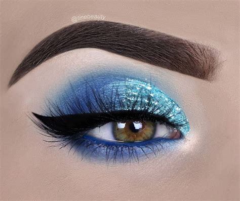 light blue eyeshadow.